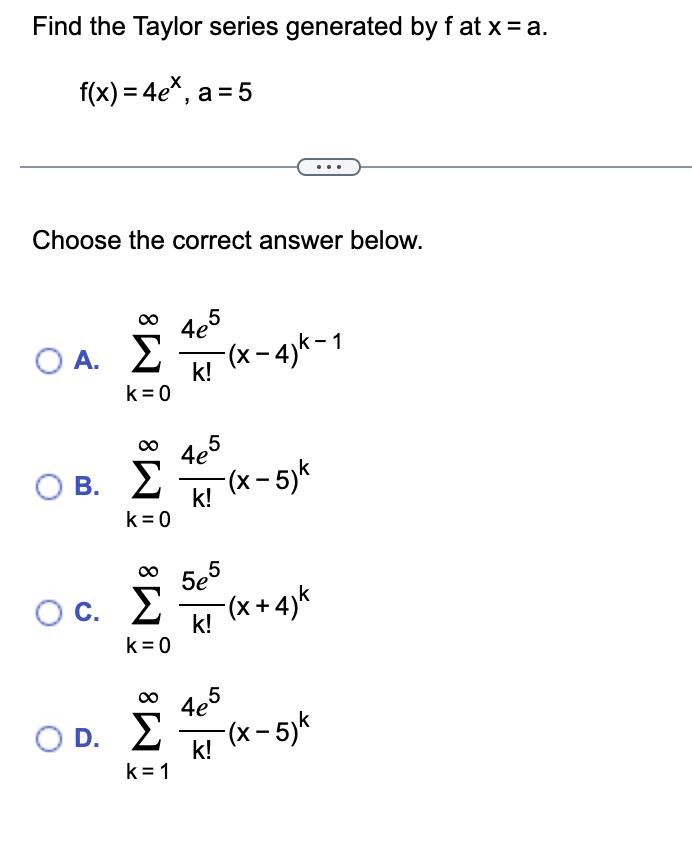 Solved Find The Taylor Series Generated By F ﻿at