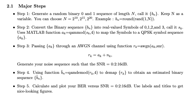 Solved 2.1 Major Steps • Step 1: Generate a random binary 0 | Chegg.com