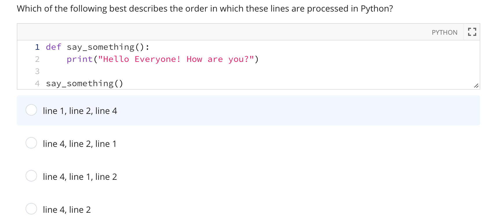 Solved Which of the following best describes the order in | Chegg.com