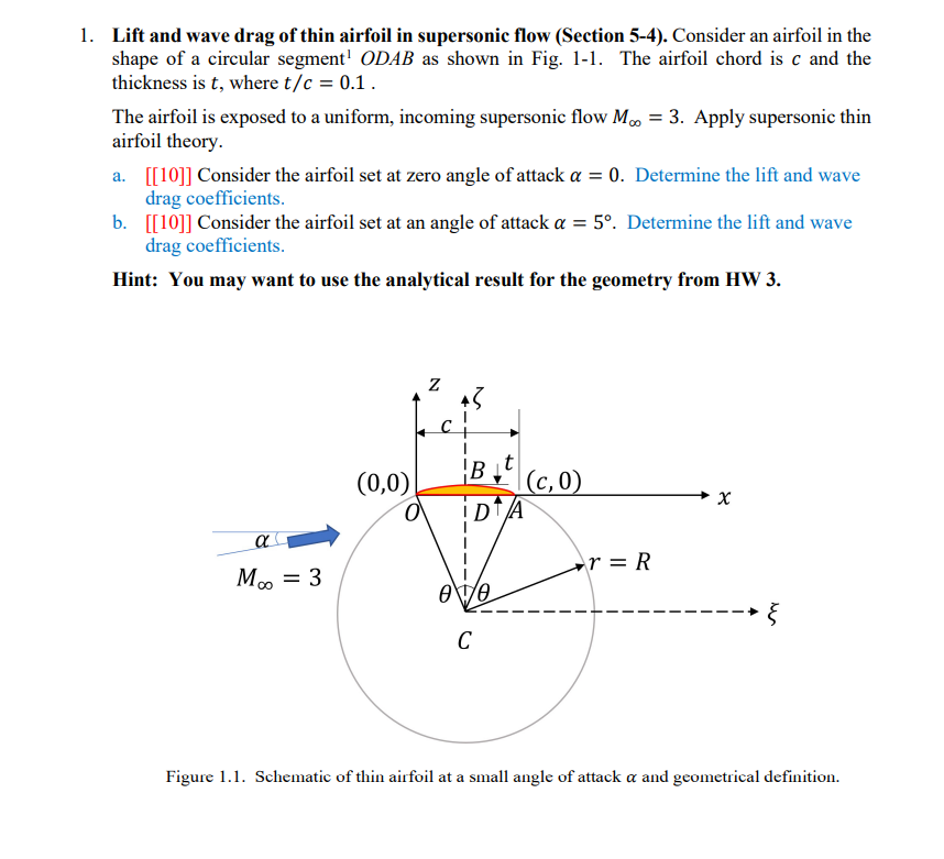 Solved Lift And Wave Drag Of Thin Airfoil In Supersonic Flow | Chegg.com