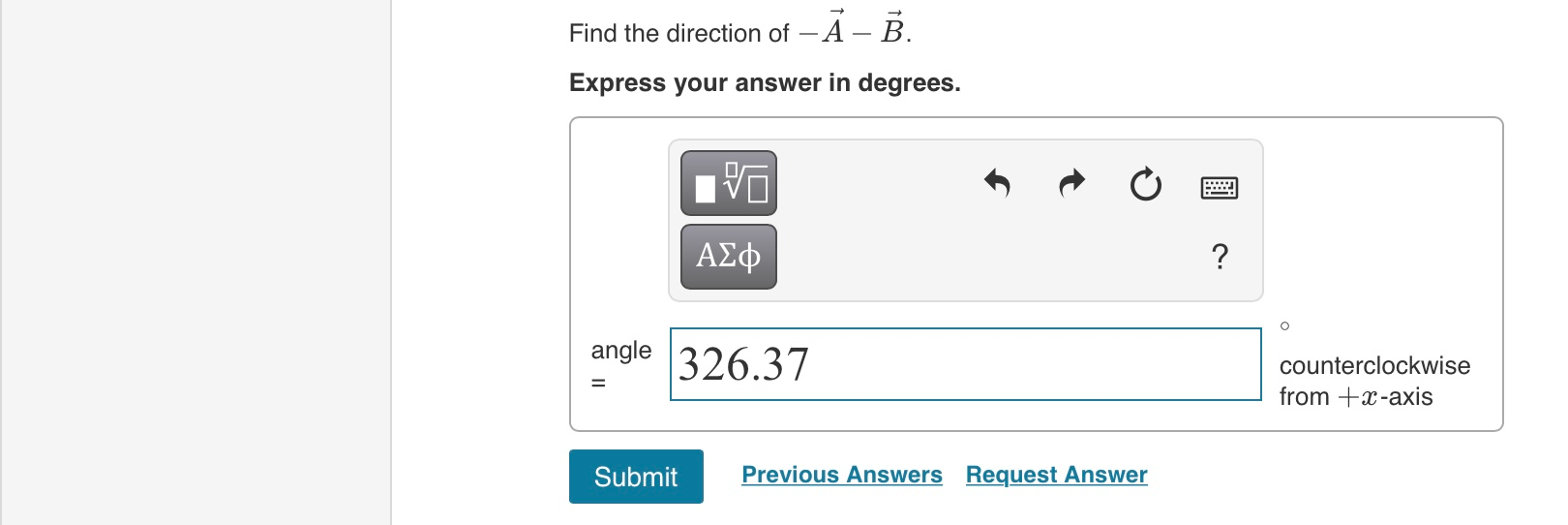 Solved Find The Direction Of – A – B. Express Your Answer In | Chegg.com