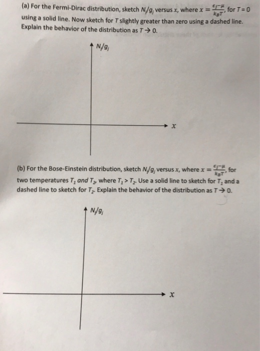 Solved (a) For The Fermi-Dirac Distribution, Sketch | Chegg.com