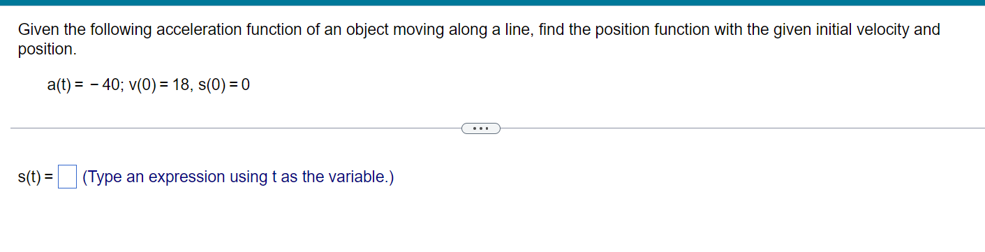 Solved Given The Following Velocity Function Of An Object | Chegg.com