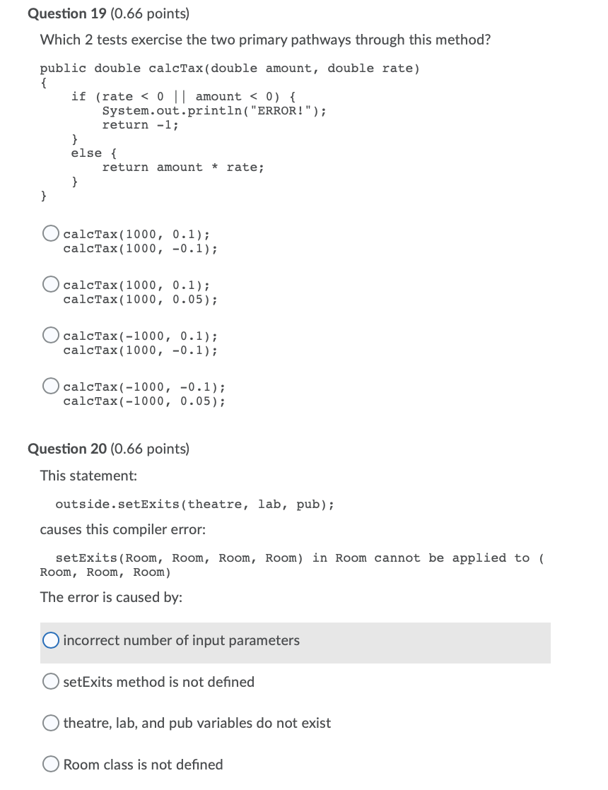 Solved Question 11 (0.66 points) Which of the following | Chegg.com