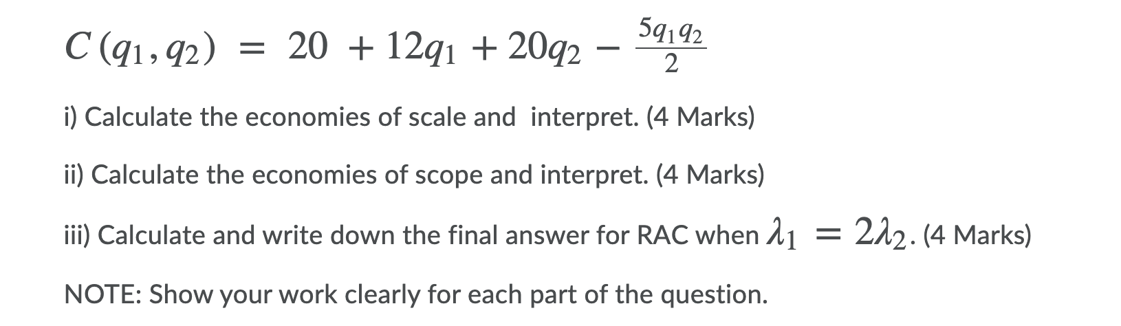 Solved 59192 C (91,92) = 20 + 1291 + 2092 - 2 i) Calculate | Chegg.com