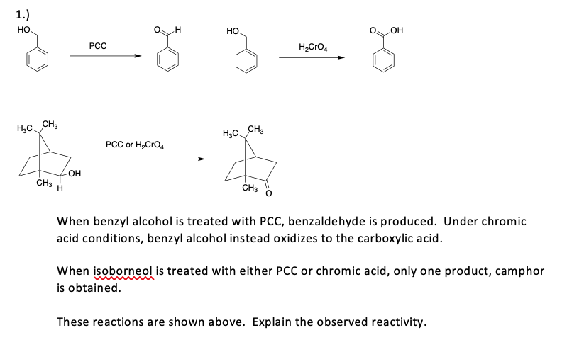 Solved OH OOH PCC H_Croc нус Сн Học CH3 PCC or H,Cro LOH CHз | Chegg.com