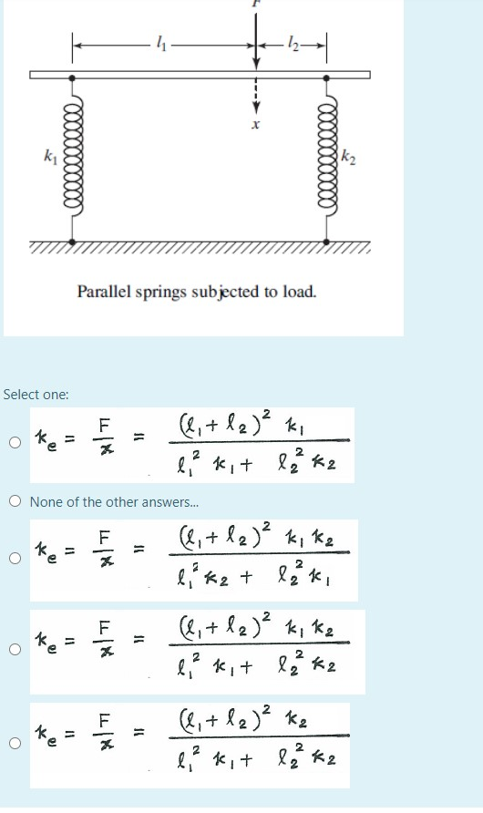 K Cooooooooooo K2 Parallel Springs Subjected To Load Chegg Com