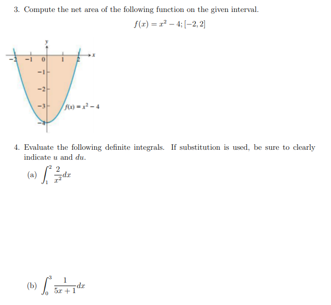 Solved 3. Compute the net area of the following function on | Chegg.com