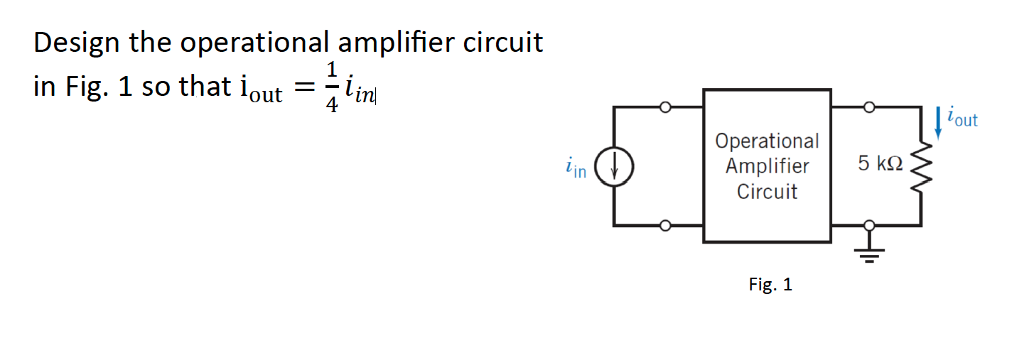Solved Design the operational amplifier circuit in Fig. 1 so | Chegg.com