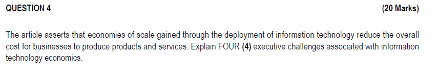 Solved QUESTION 4 (20 Marks) The article asserts that | Chegg.com
