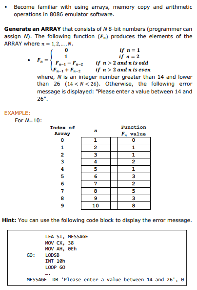 Become familiar with using arrays, memory copy and | Chegg.com