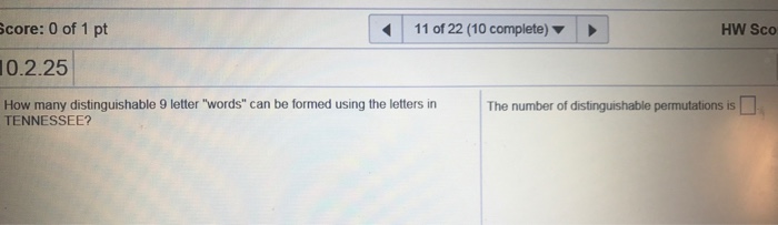 Solved How Many Distinguishable 9 Letter words Can Be Chegg