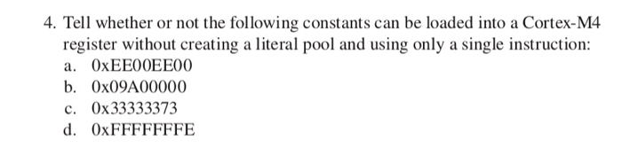 Solved 4. Tell whether or not the following constants can be | Chegg.com