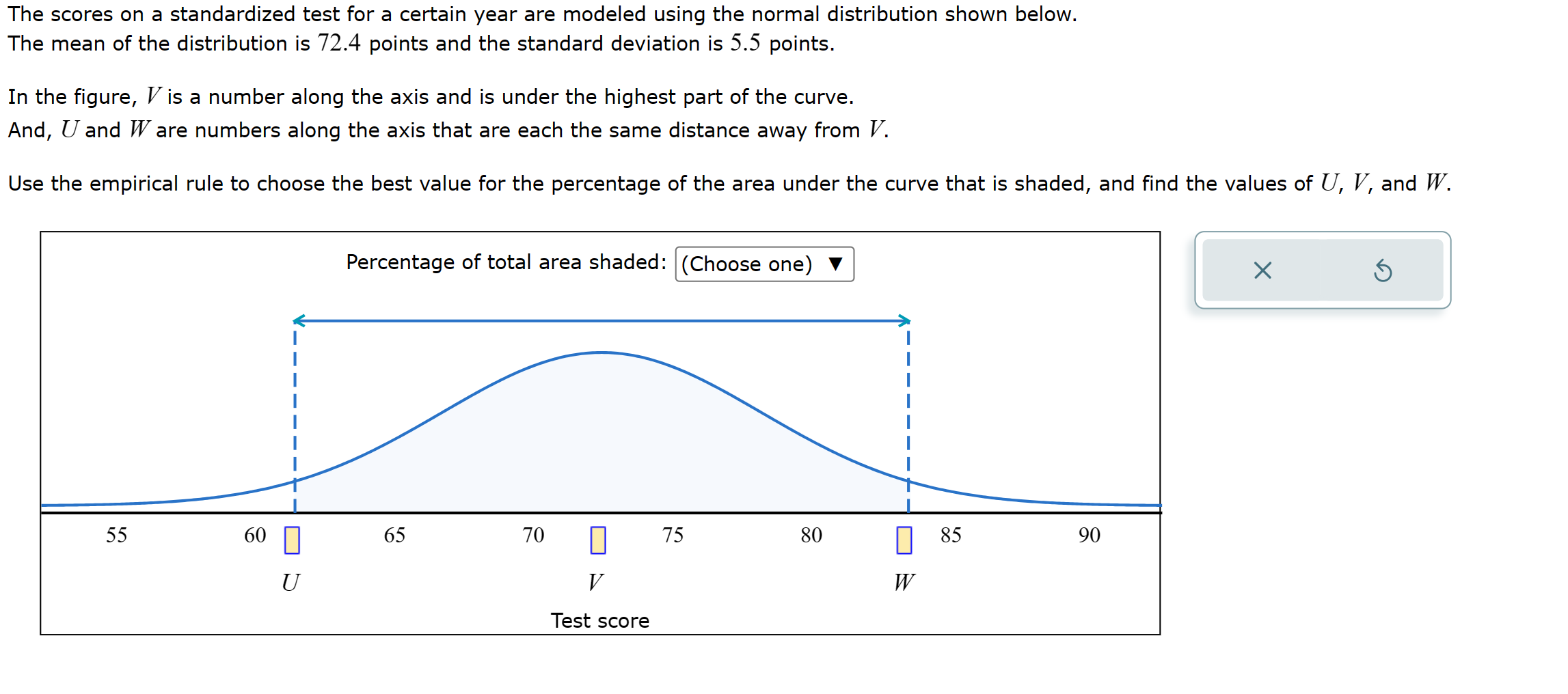 Solved The scores on a standardized test for a certain year | Chegg.com