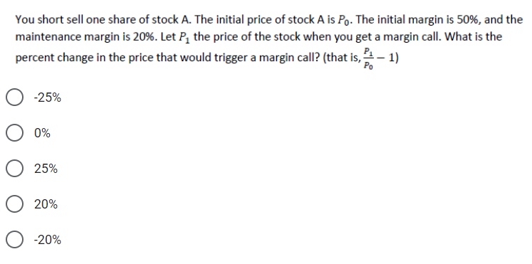 Solved You Short Sell One Share Of Stock A. The Initial | Chegg.com