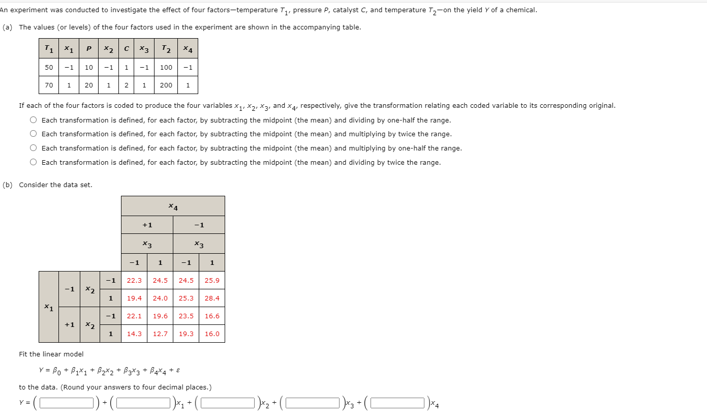 Solved An experiment was conducted to investigate the effect | Chegg.com