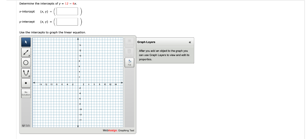 y =- 3x 12 x and y intercepts