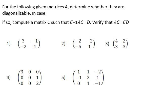 Solved For The Following Given Matrices Mathrm A 2608