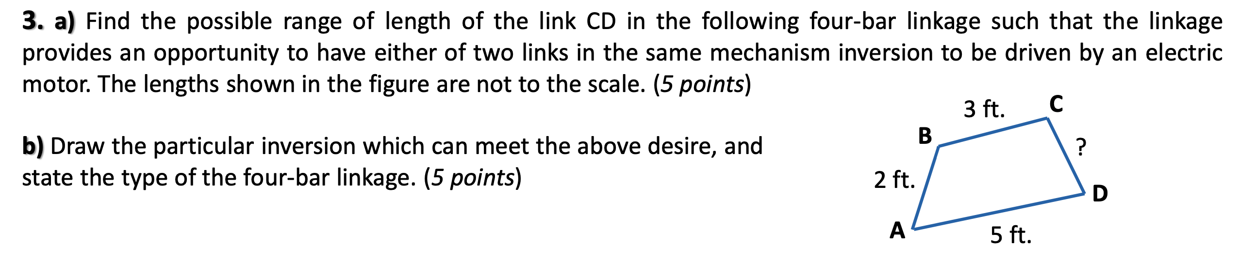 Solved 3. a) Find the possible range of length of the link | Chegg.com