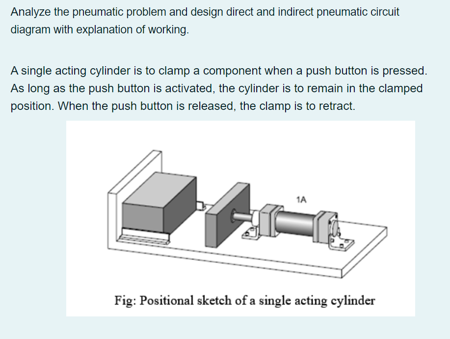 Solved Analyze the pneumatic problem and design direct and