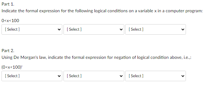 Solved Part 1.Indicate the formal expression for the | Chegg.com