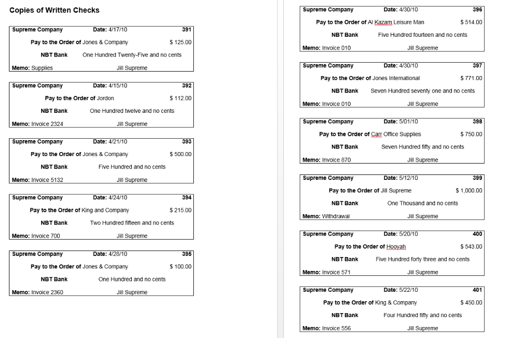 Duplicate Deposit Slips Group Project 3 Problem 1 (50