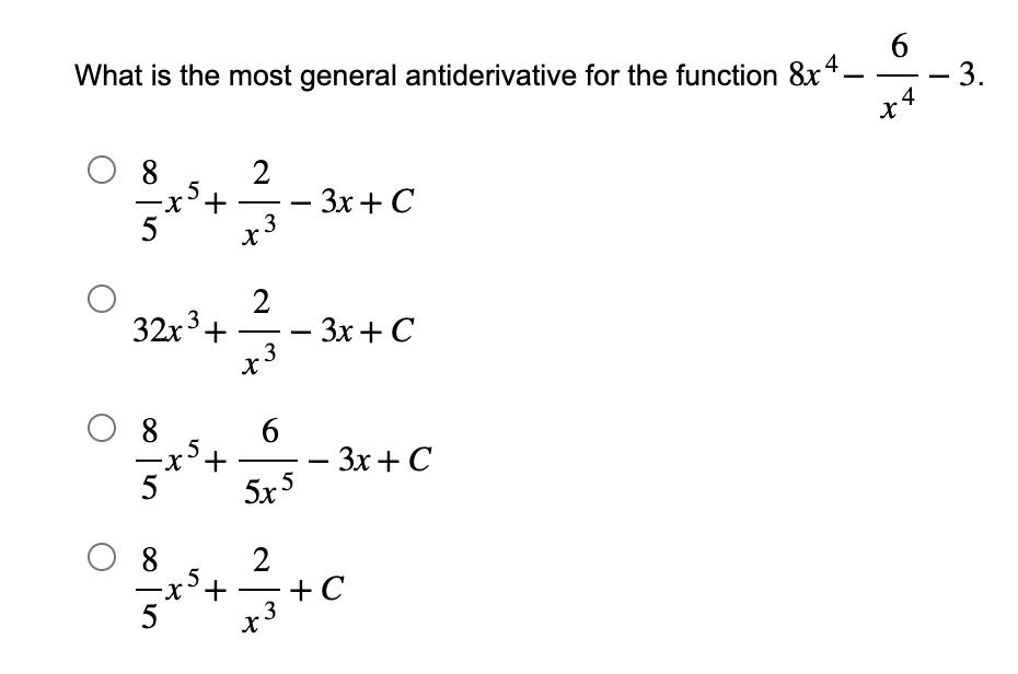 solved-what-is-the-most-general-antiderivative-for-the-chegg