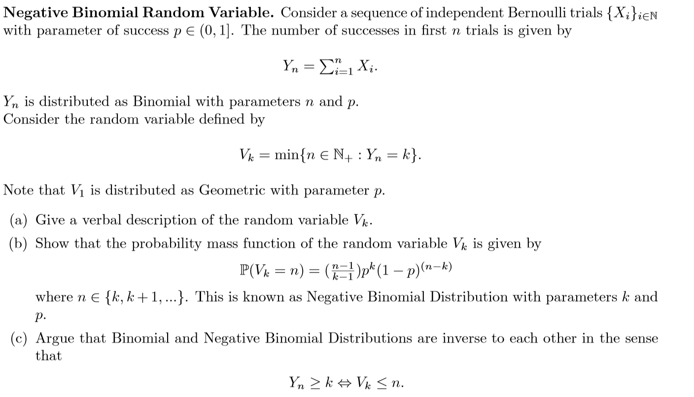 Solved negative binomial random variable consider a chegg
