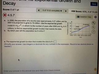 Solved a.The exponential growth function that models the | Chegg.com
