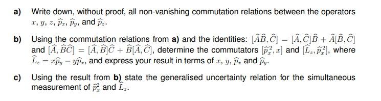 Solved a) Write down, without proof, all non-vanishing | Chegg.com