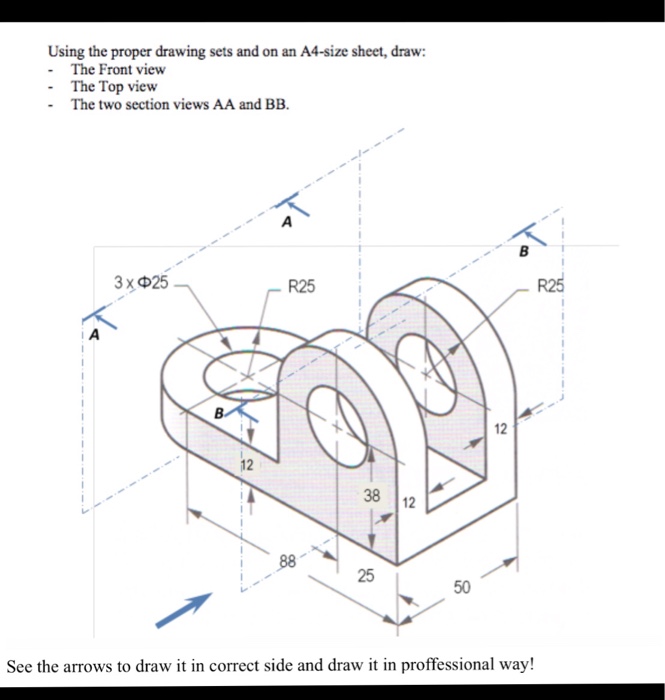 Solved Using the proper drawing sets and on an A4-size | Chegg.com