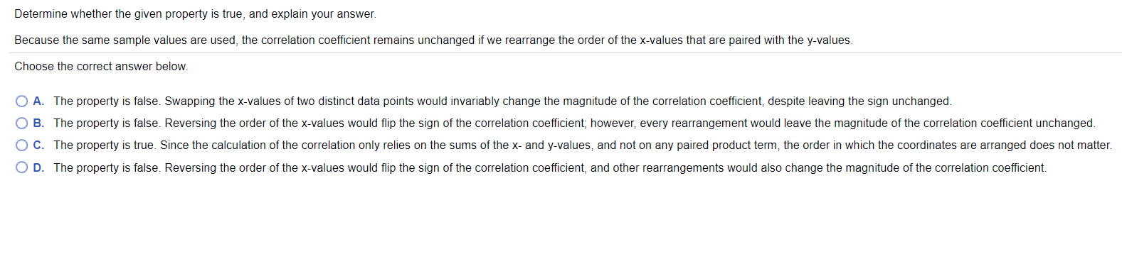 Solved Determine whether the given property is true, and | Chegg.com