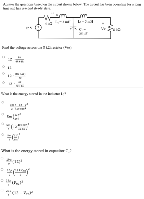 Solved Answer the questions based on the circuit shown | Chegg.com