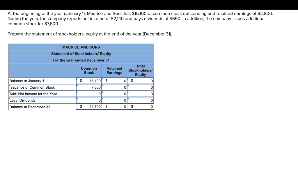 Solved At the beginning of the year (January 1), Maurice and
