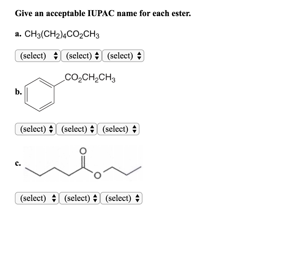 Solved Give The Iupac Name For Each Compound Ch3 A 8892