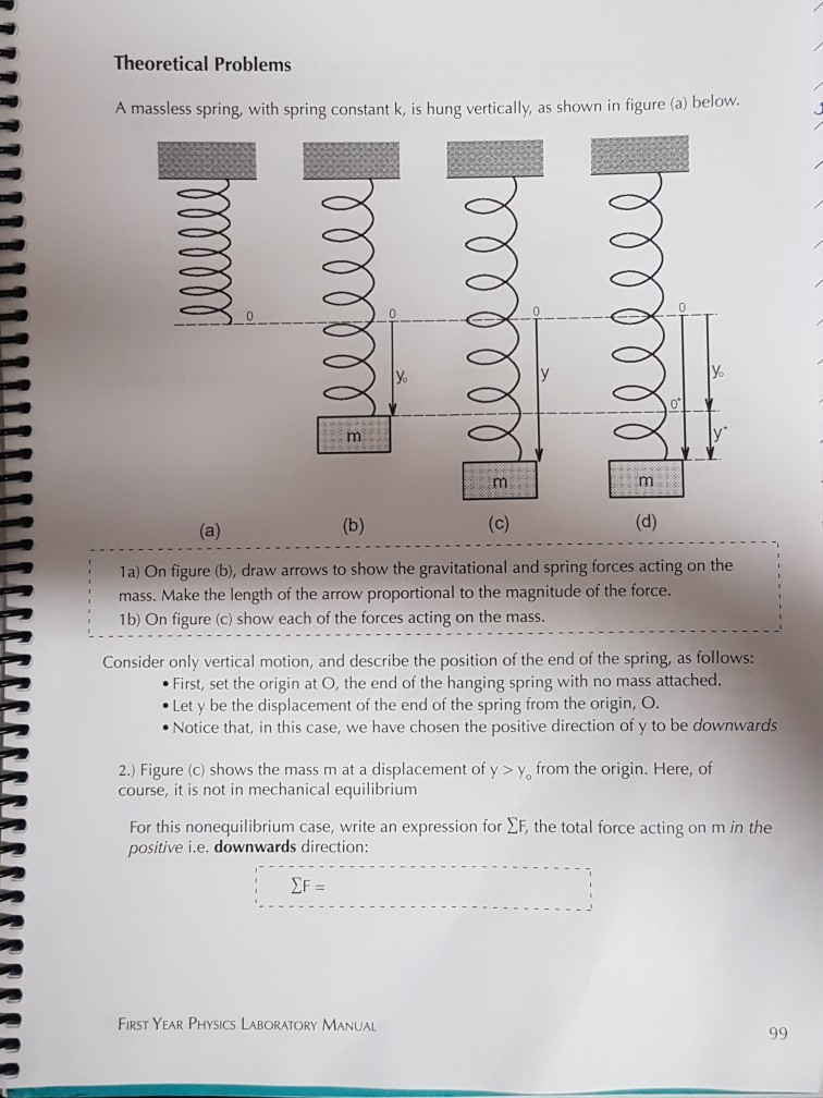 Solved Theoretical Problems A Massless Spring, With Spring | Chegg.com