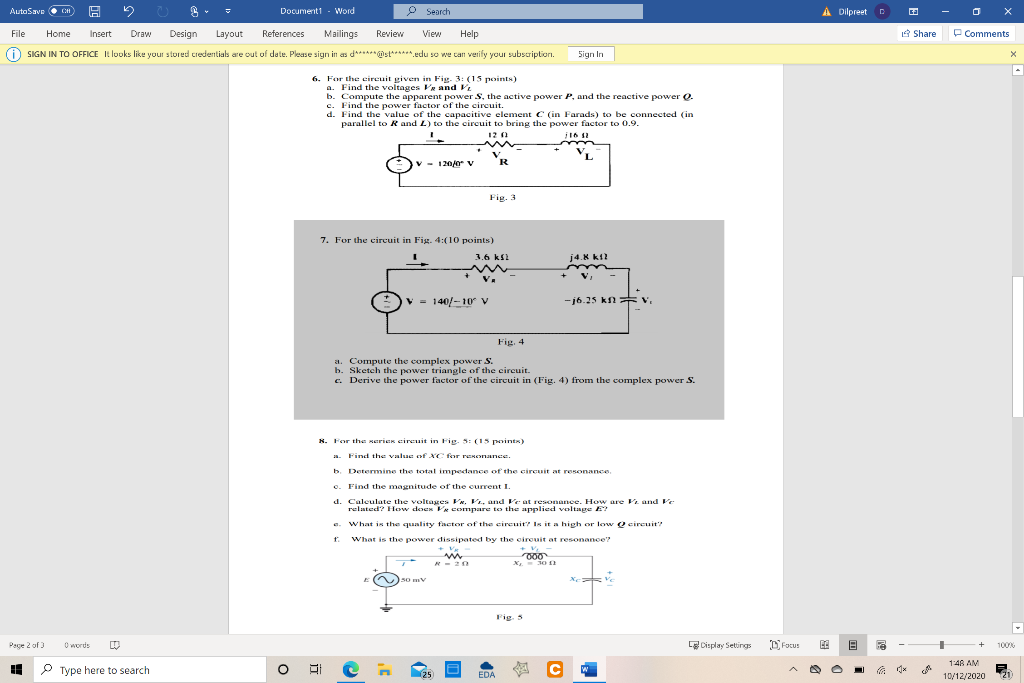 Solved AutoSave CH 2 Document1 - Word O Search A Dilpreet D | Chegg.com