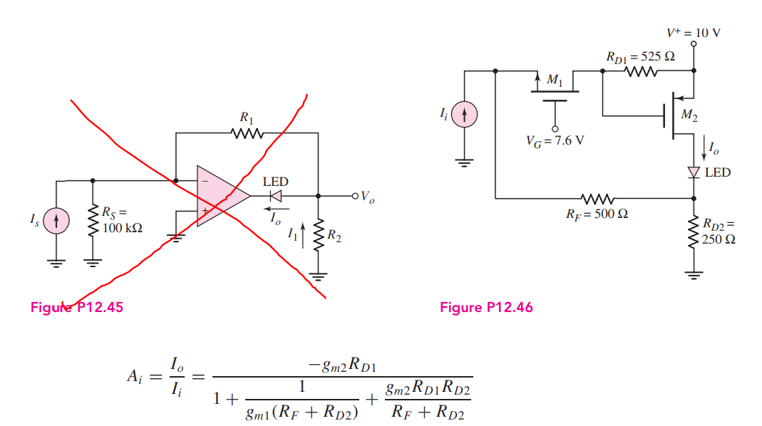 Solved 2.46 Consider the current gain amplifier shown in | Chegg.com