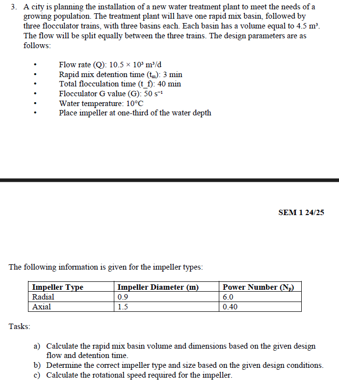 A city is ﻿planning the installation of ﻿a new water