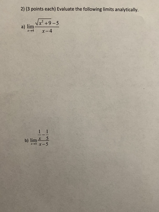 Solved 1) (4 points) Evaluate the following limit using | Chegg.com