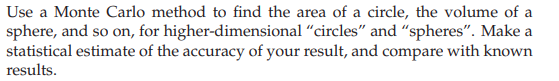 Solved Use a Monte Carlo method to find the area of a | Chegg.com