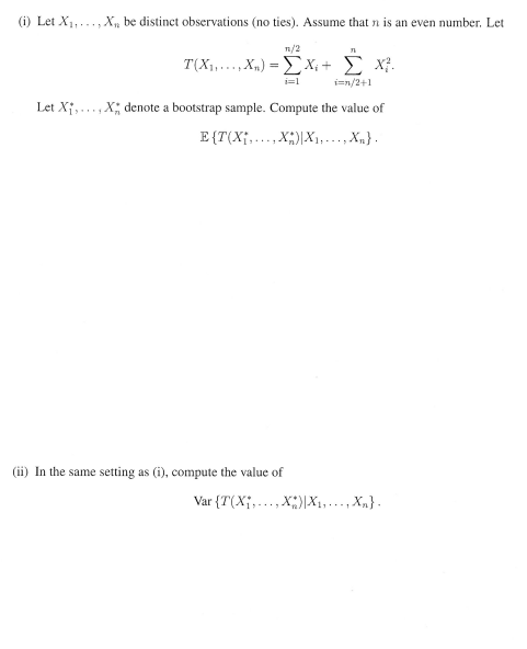 (i) Let X1,…,Xn be distinct observations (no ties). | Chegg.com
