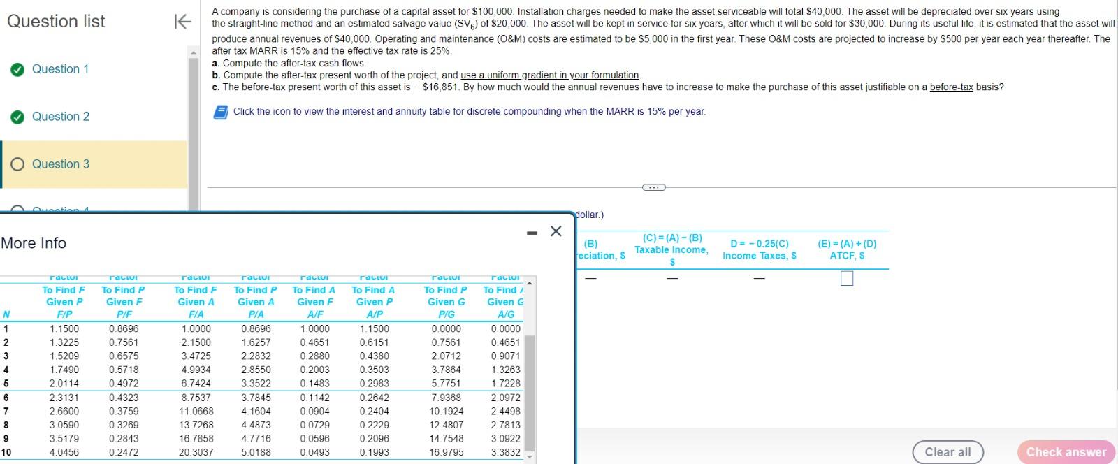 Solved Question list K A company is considering the purchase | Chegg.com