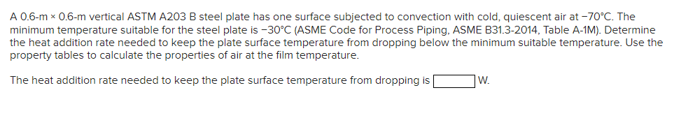 Solved A 0.6-m × 0.6-m Vertical ASTM A203 B Steel Plate Has | Chegg.com