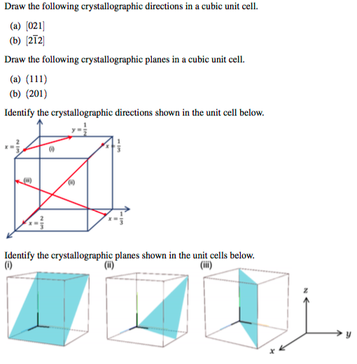 Solved Draw The Following Crystallographic Directions In A | Chegg.com