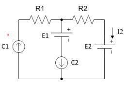 Solved C1 = 6 A, C2 = 11 A, E1 = 10 V, E2 = 23 V, R1 = 16 Ω, | Chegg.com