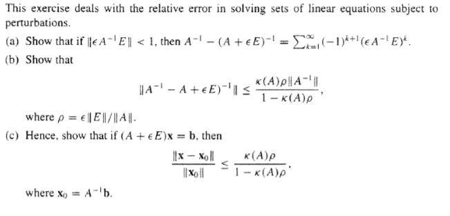 Solved This exercise deals with the relative error in | Chegg.com