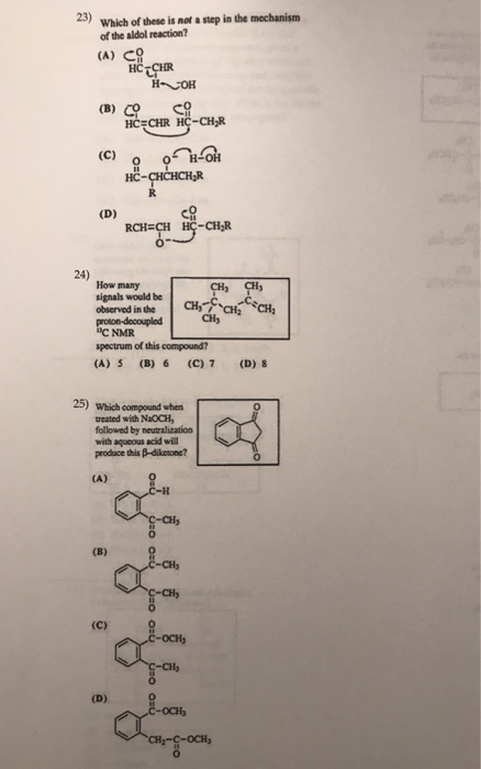 Solved 23) Which of these is not a step in the mechanism of | Chegg.com