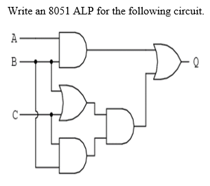 Solved Write an 8051 ALP for the following circuit. | Chegg.com