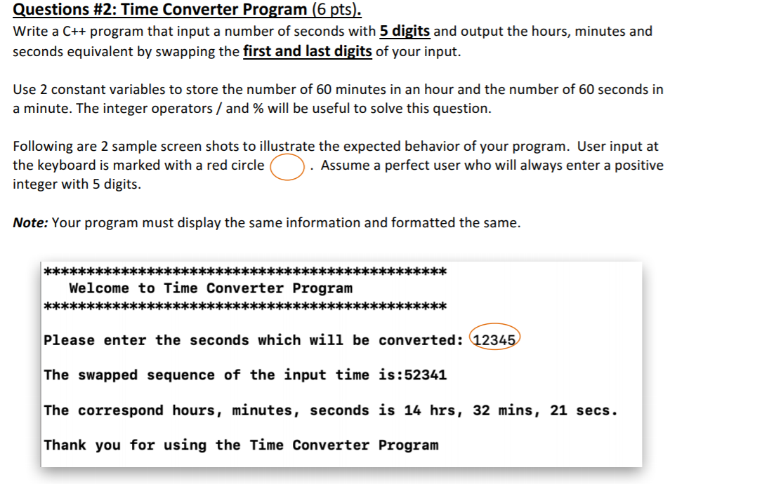 Solved Questions 2 Time Converter Program 6 Pts Write